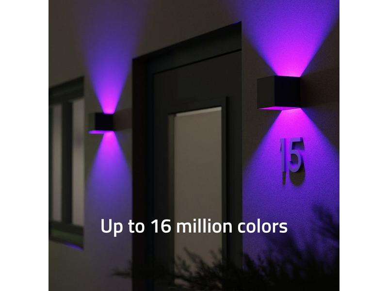 hombli Gartenleuchte Smart Wall Light 2 x 3W, RGB CCT, Schw Gartenlampe mit Bluetooth-Technologie