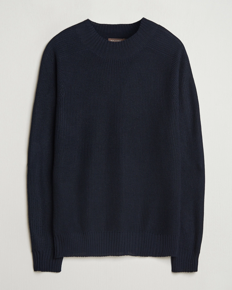 Oscar Jacobson Collins Knitted Wool Turtleneck Navy