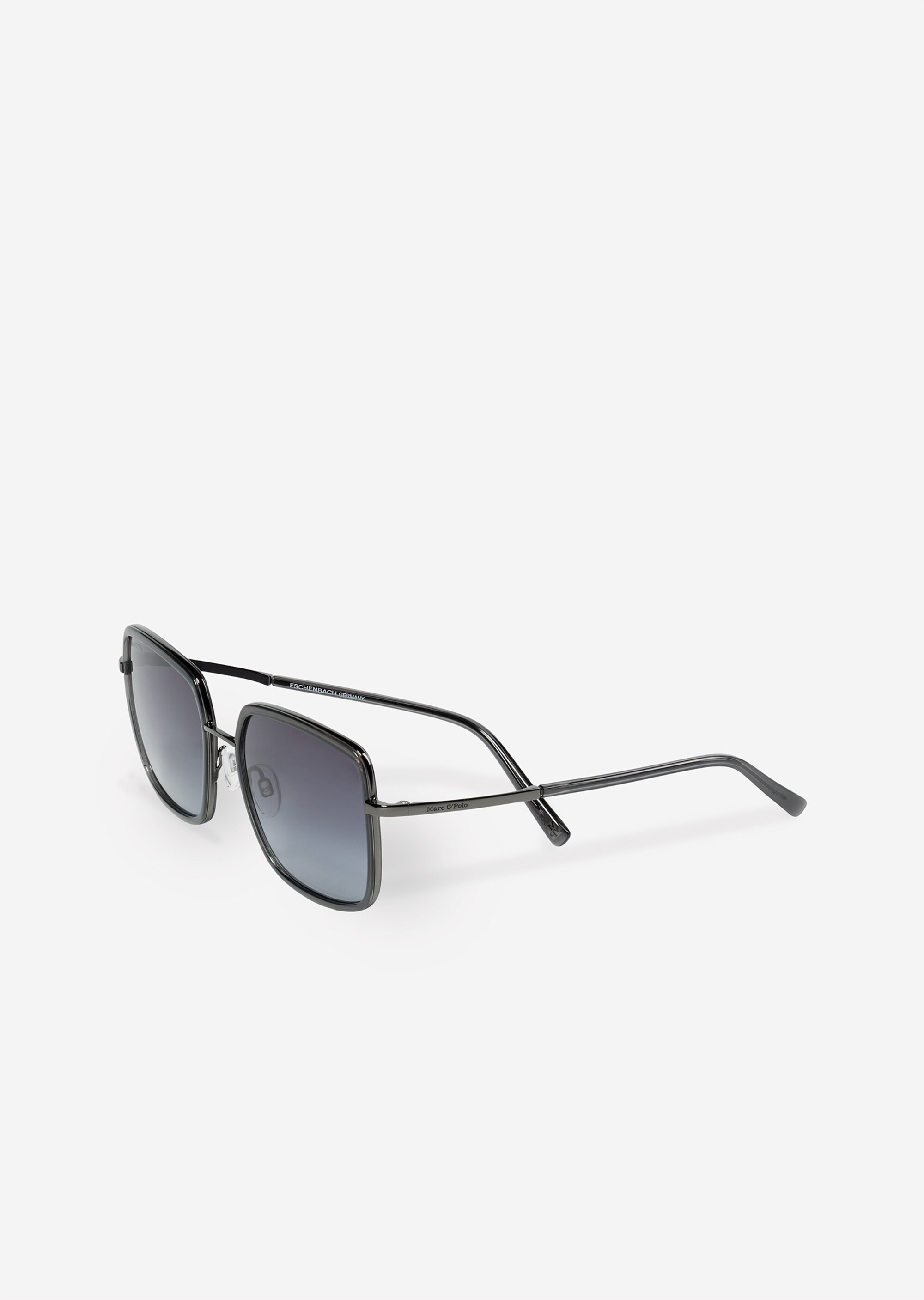 Damen-XL-Sonnenbrille mit filigranem, eckigem Acetat-Edelstahl-Rahmen