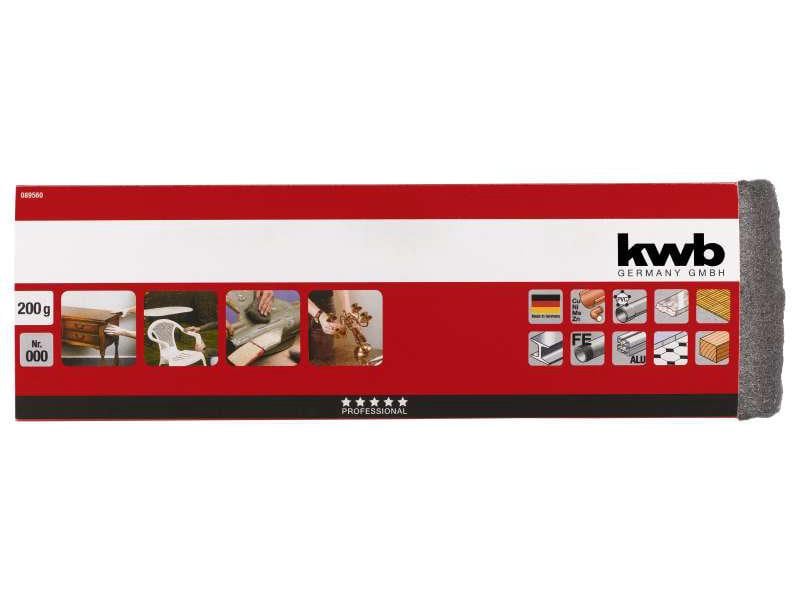 kwb Stahlwolle 200g extra fein Edelstahlwolle zum Polieren, Mattieren, Feinschleifen und Reinigen von Metall und Holz