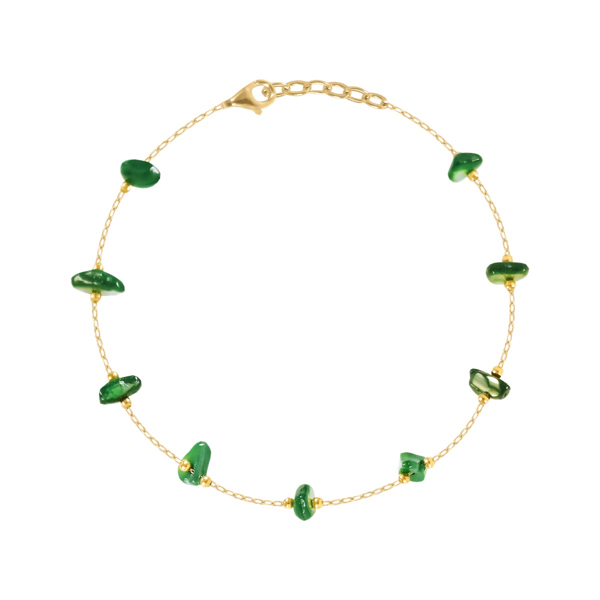 Bracelet en pierres naturelles et en acier doré