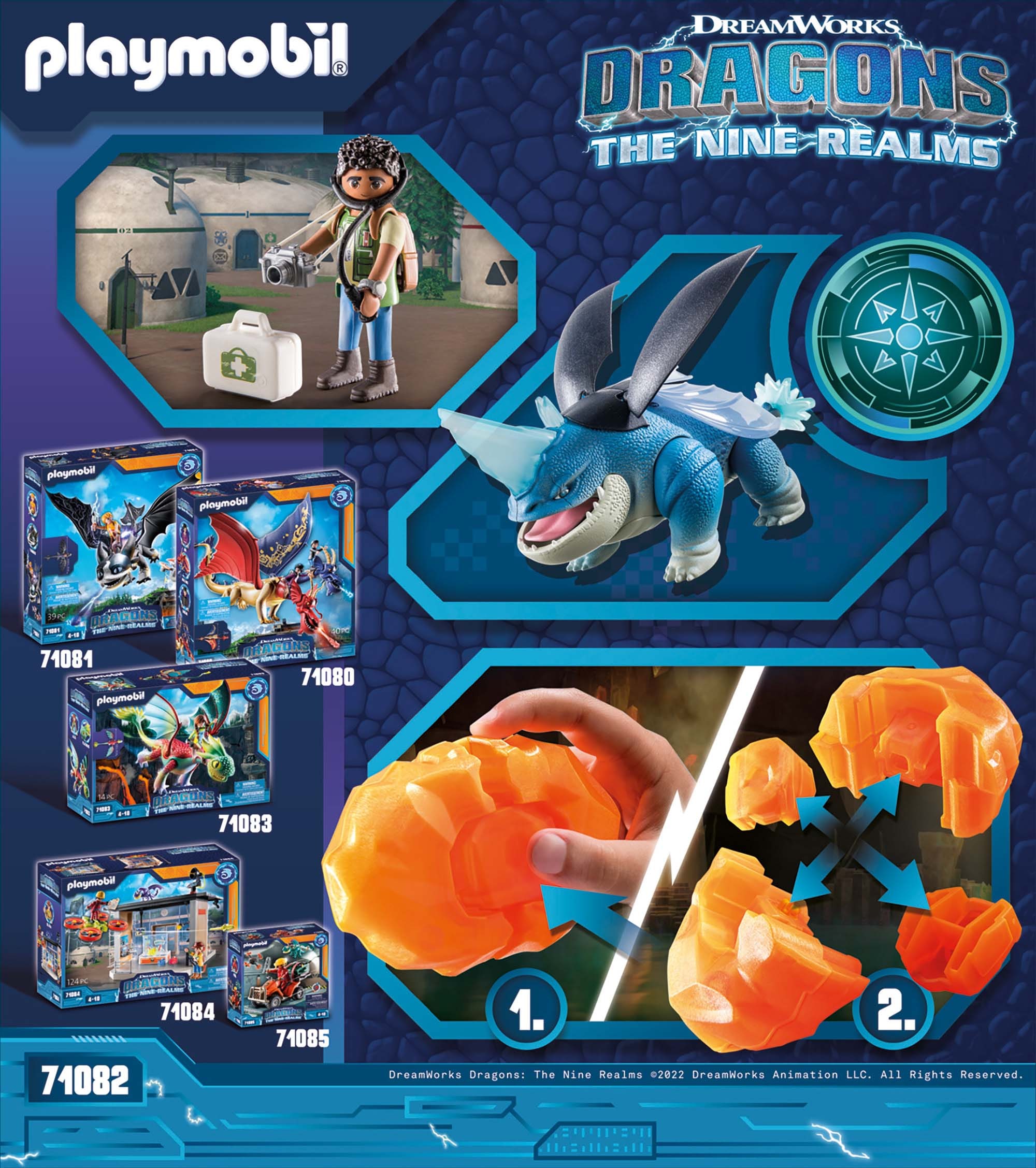 Playmobil® Konstruktions-Spielset »Dragons: The Nine Realms - Plowhorn & D'Angelo (71082)« Made in Germany