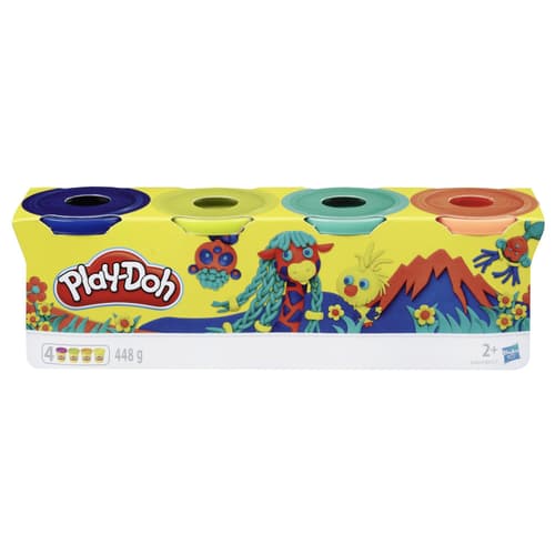 Play-Doh Spielknete orange, dunkelblau, grün, türkis 4 Stück