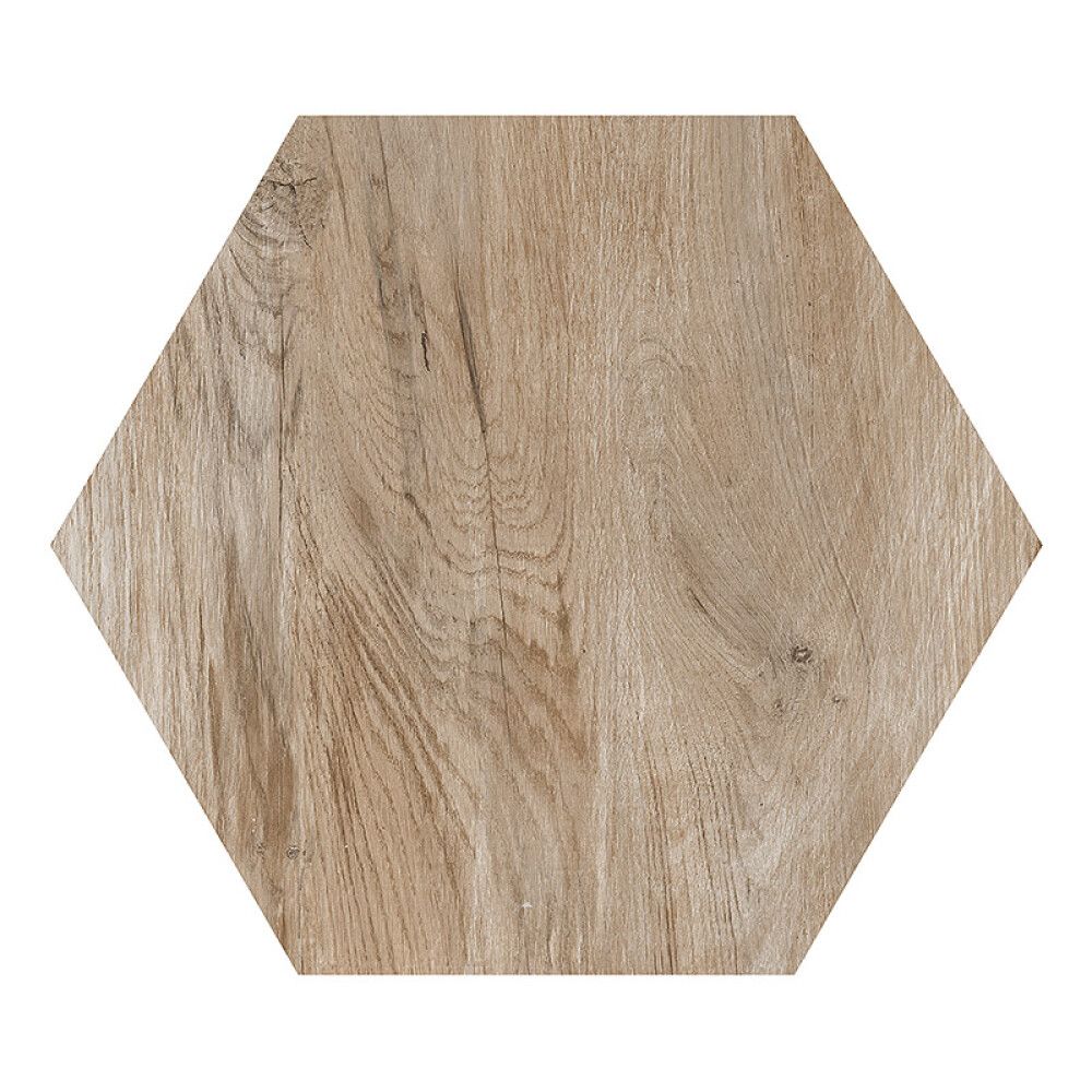 MARKSTEIN HEKSAGON FORESTA CHIARO TRESTRUKTUR BRUN 600X520X20 MM