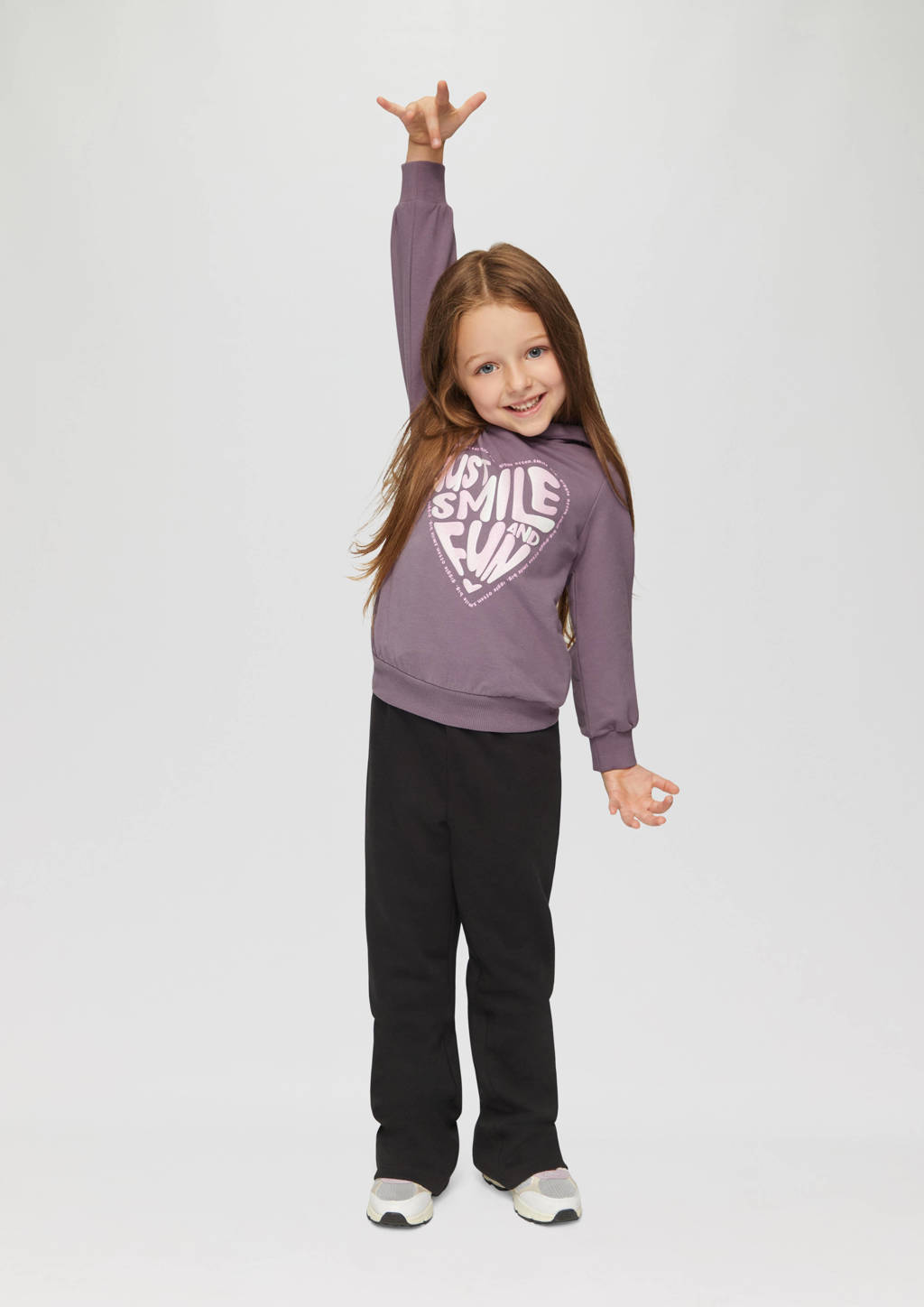 s.Oliver hoodie met printopdruk lila
