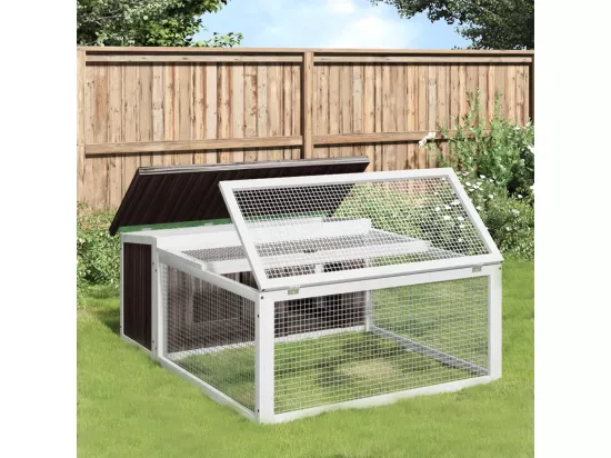 Clapier gris 117,5x97x47,5 cm bois de pin massif