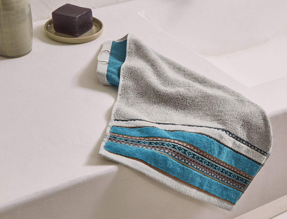 Serviette invité-Bleu de Paon