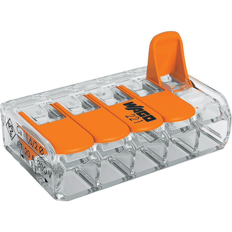 Wago lasklem 0,2 - 4mm² 5 polig