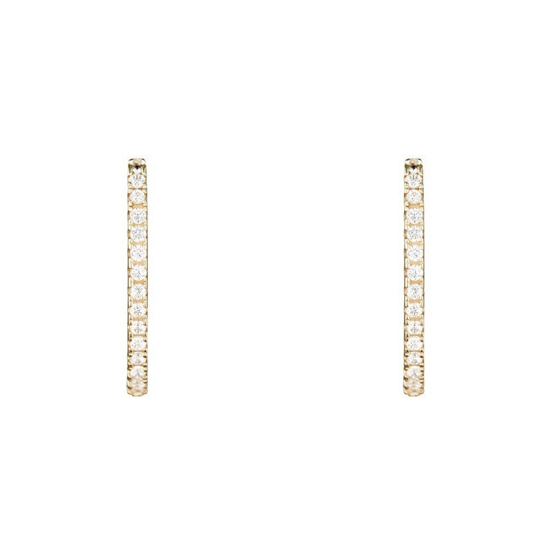 Boucles d'oreilles or jaune et oxydes de zirconium 