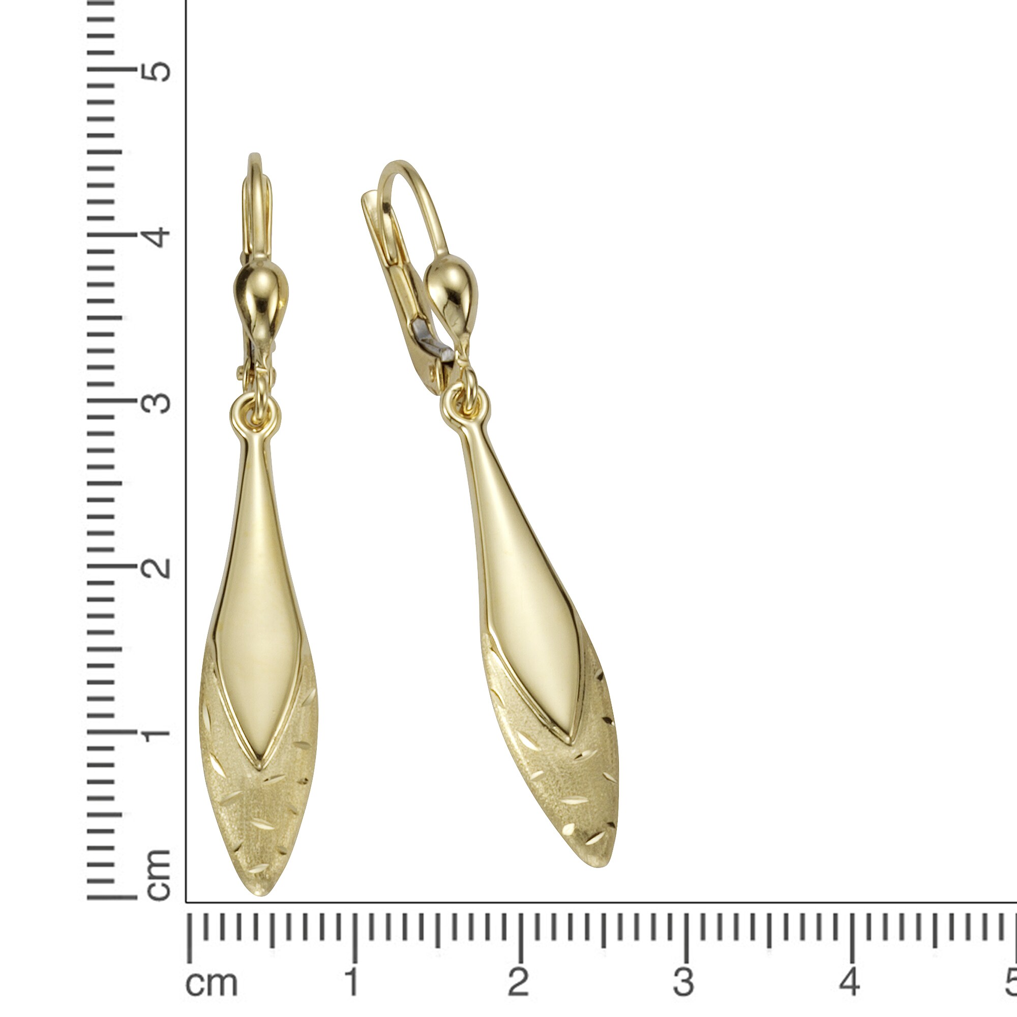 Fascination by Ellen K. Ohrringe 375 Gold glanz matt diamantiert