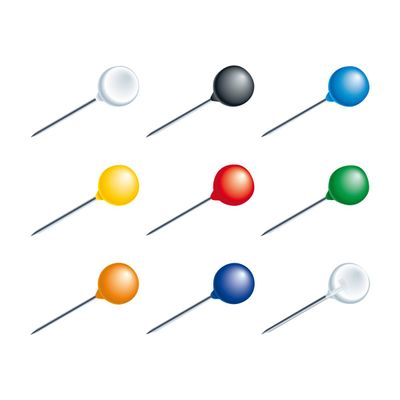 Exacompta - 50 Épingles sphériques - couleurs assorties