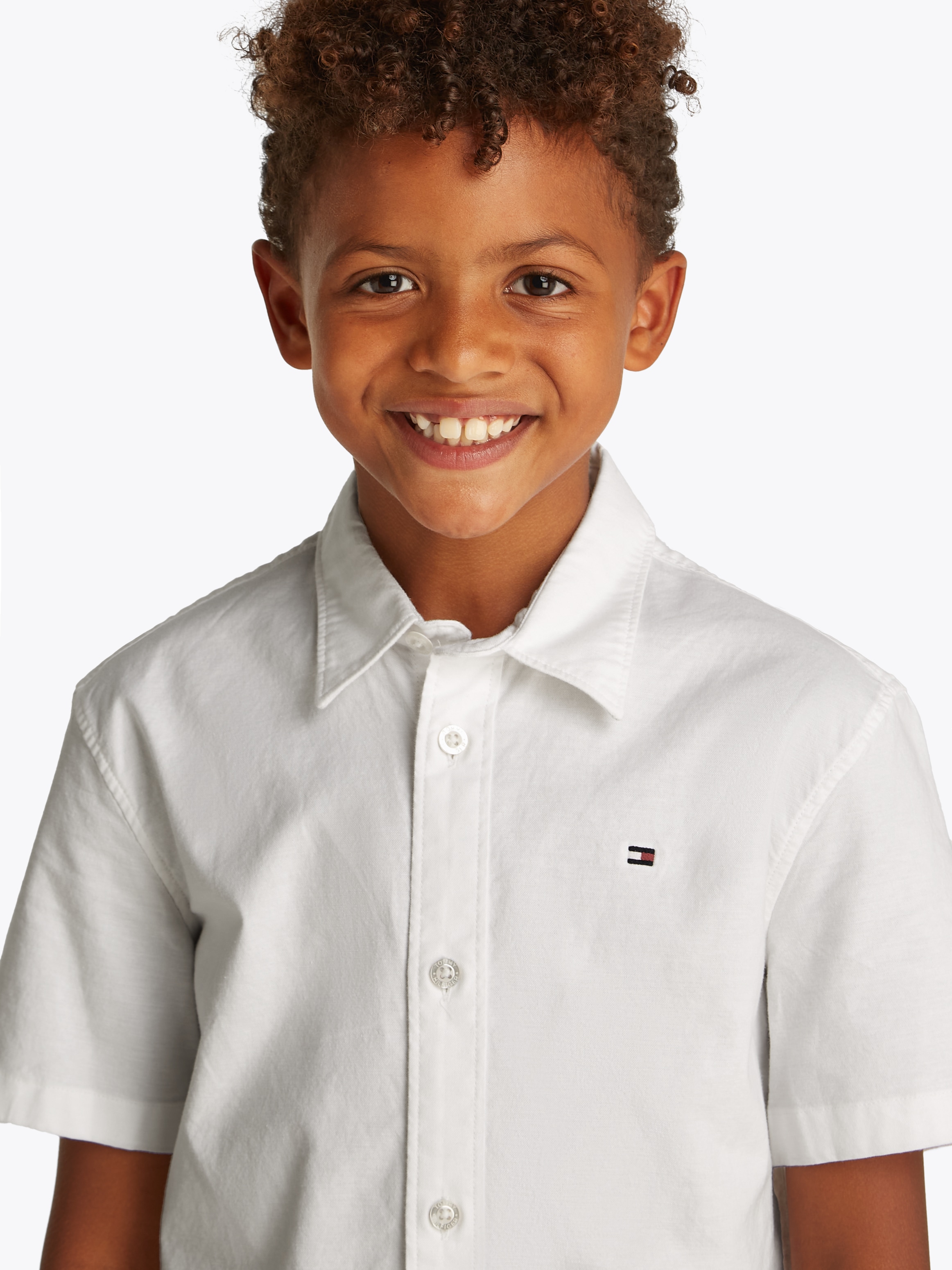 Tommy Hilfiger Kurzarmhemd »STRETCH OXFORD SHIRT SS«, mit Logostickerei