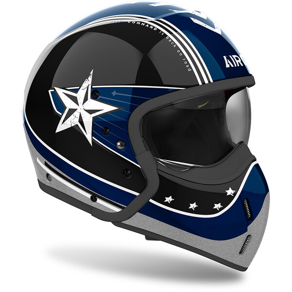 Airoh - Casque J 110 Command Noir / Bleu / Blanc / Brillant