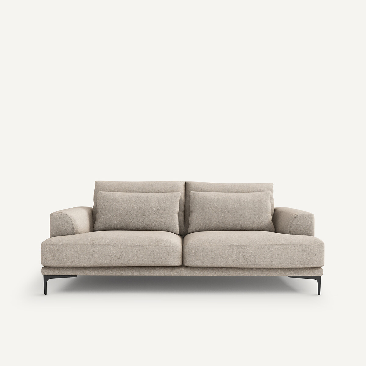 AM.PM<br>Sofá de 3 lugares com assento texturizado em linho viscose, Marsile