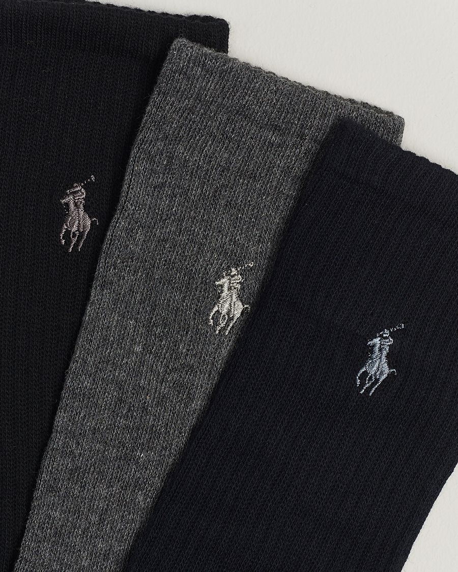Polo Ralph Lauren 3-Pack Crew Sock Navy/Charcoal/Black