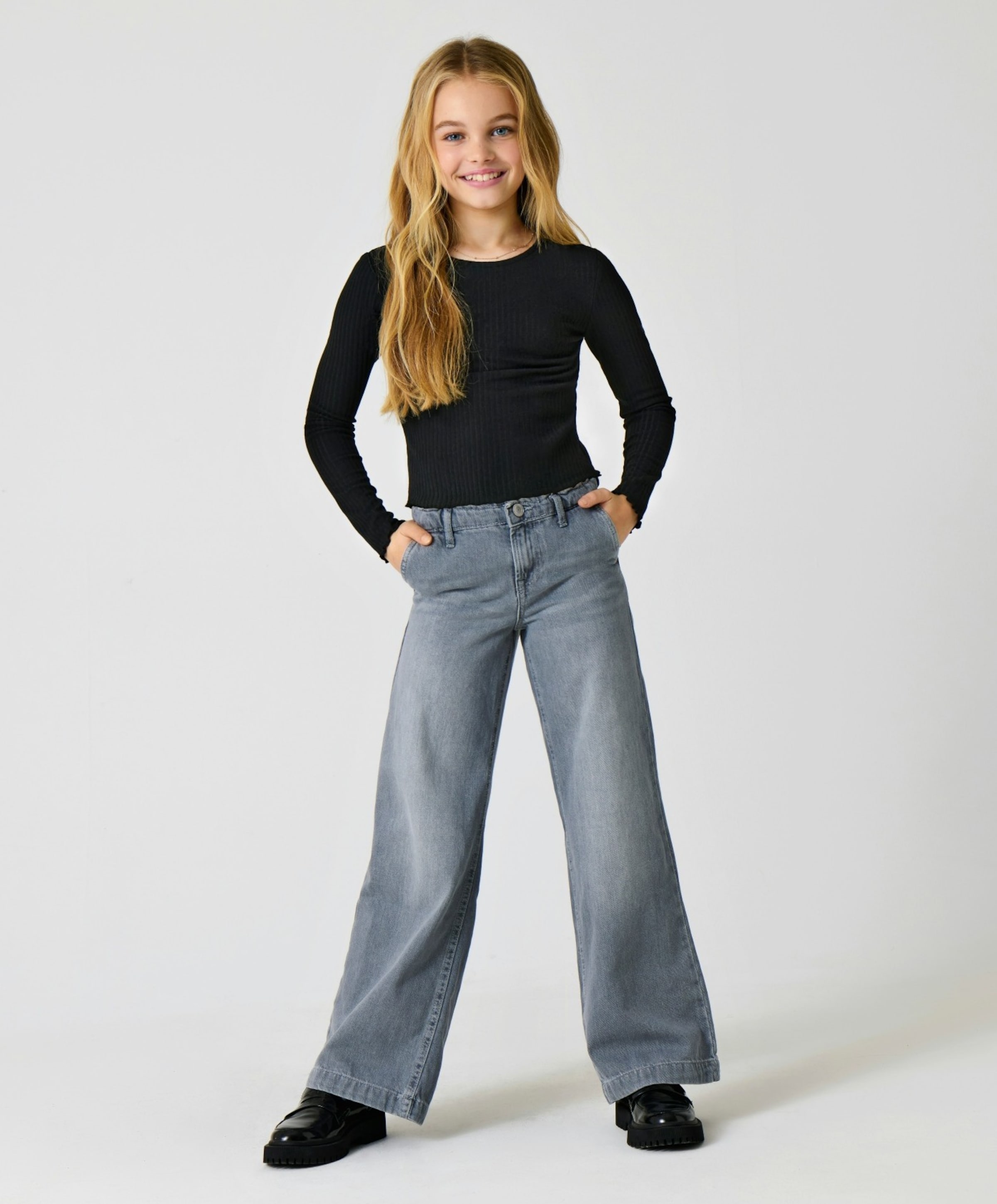 Only KOGCOMET WIDE LEG DNM MAT624 meisjes jeans grijs