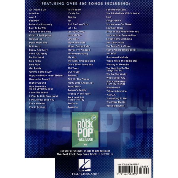 Hal Leonard Ultimate Rock Pop Fake Book