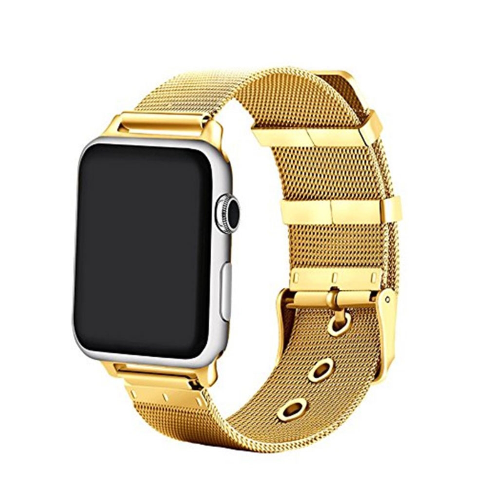 Apple Watch (42/41/40/38 mm) Edelstahl Ersatz Armband Milanaise mit Dornschliesse - Gold