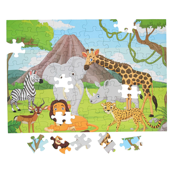 Vloerpuzzel Wilde Dieren, 100st.