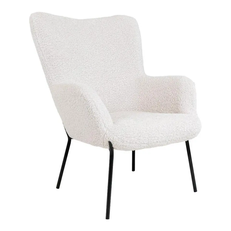 Hioshop Glasgow fauteuil met voetenbank wit