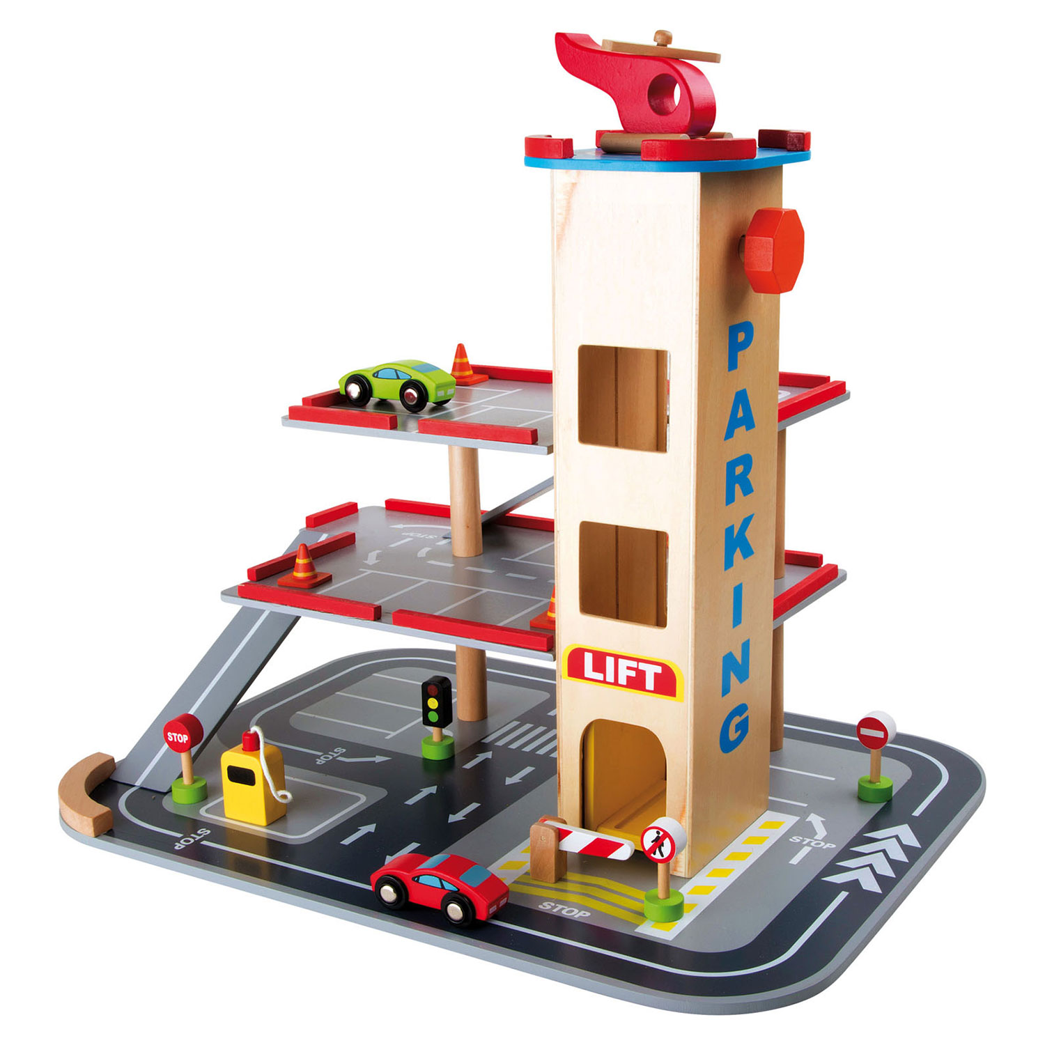 Small Foot-Houten Parkeergarage met Accessoires