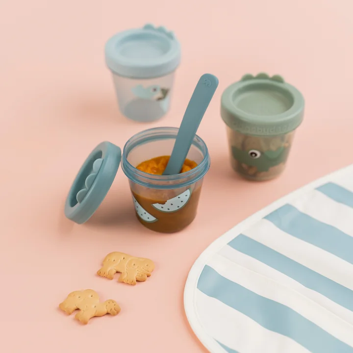 Done by Deer - Baby Snackbox, Croco, grün (3er-Set)