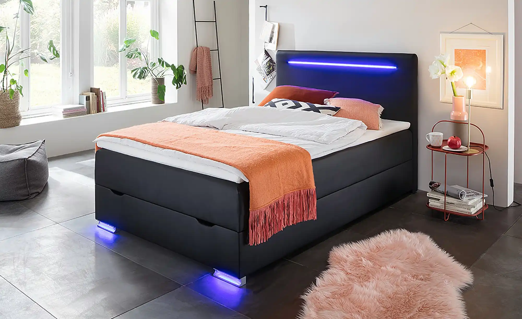 Boxspringbett mit LED-Beleuchtung Knight