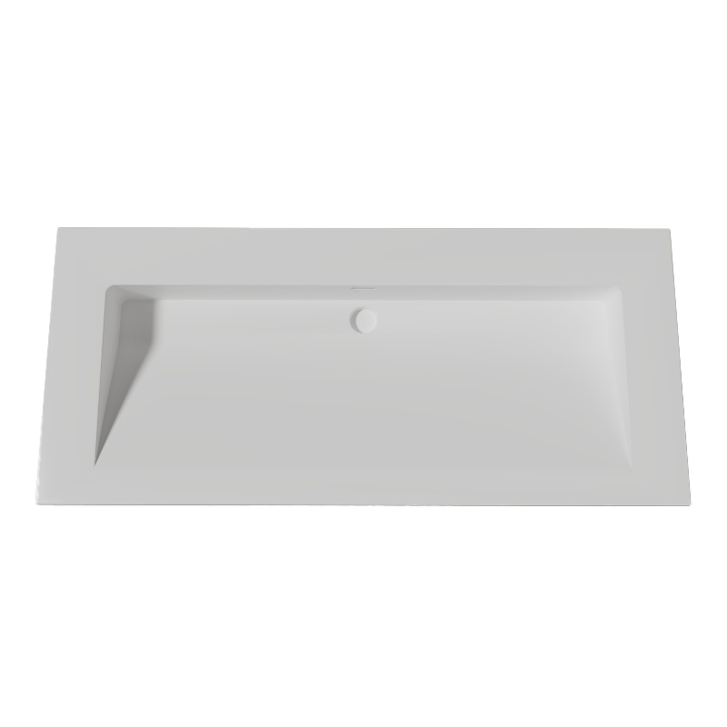 Lambini Designs Flora solid surface wastafel 100cm zonder kraangat wit mat