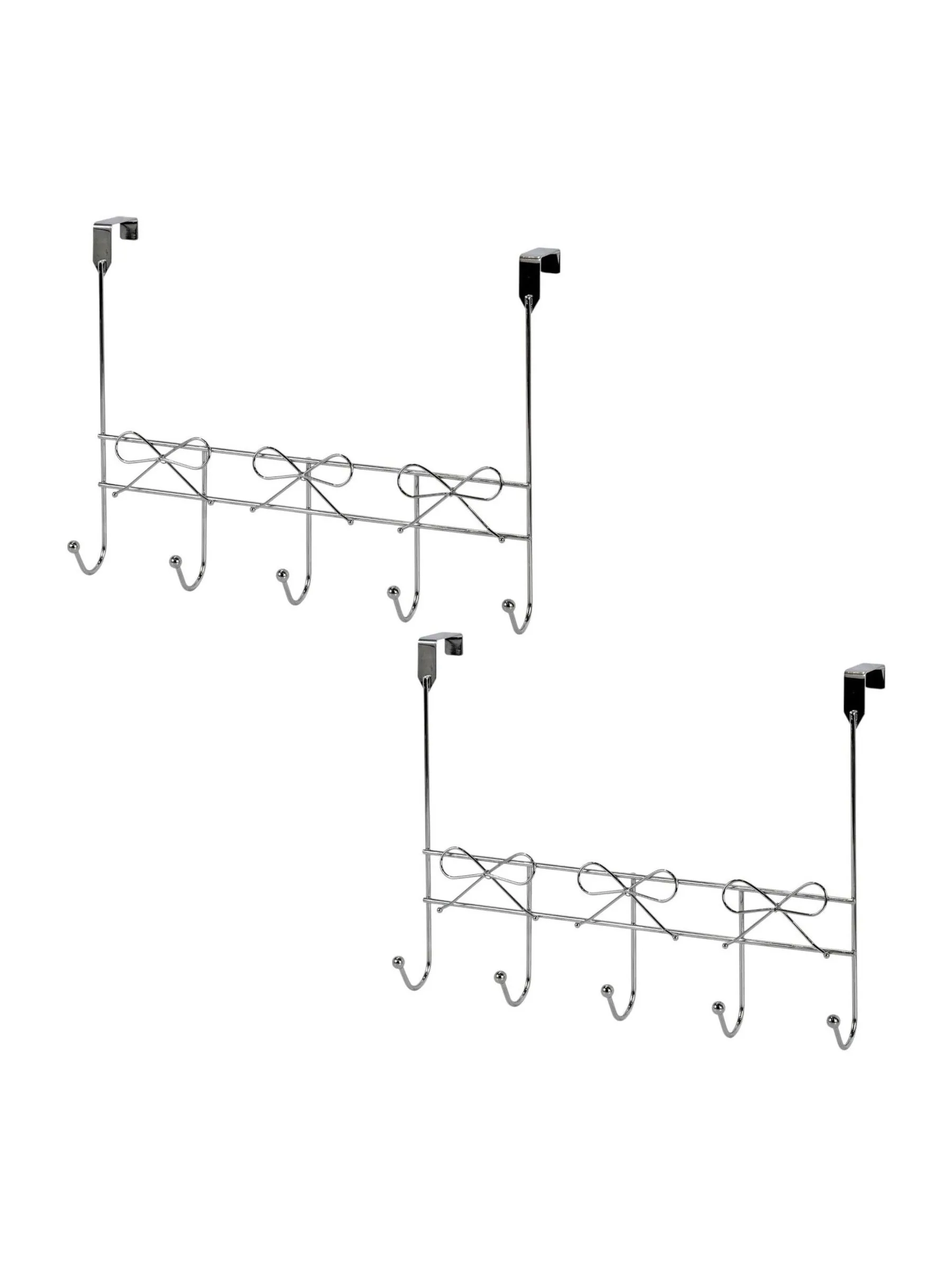 Showerdrape Set of 2 Bows Over Door Storage Hooks