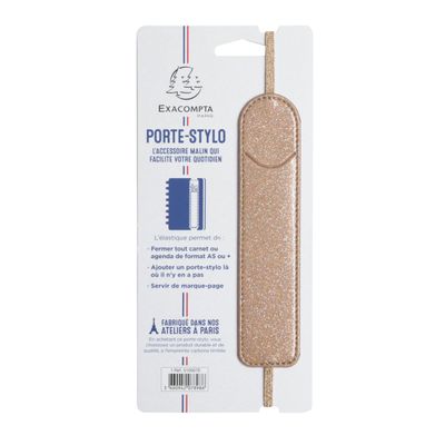 Porte-stylo Eden avec élastique - 3,5x15,5 - or doux - Exacompta