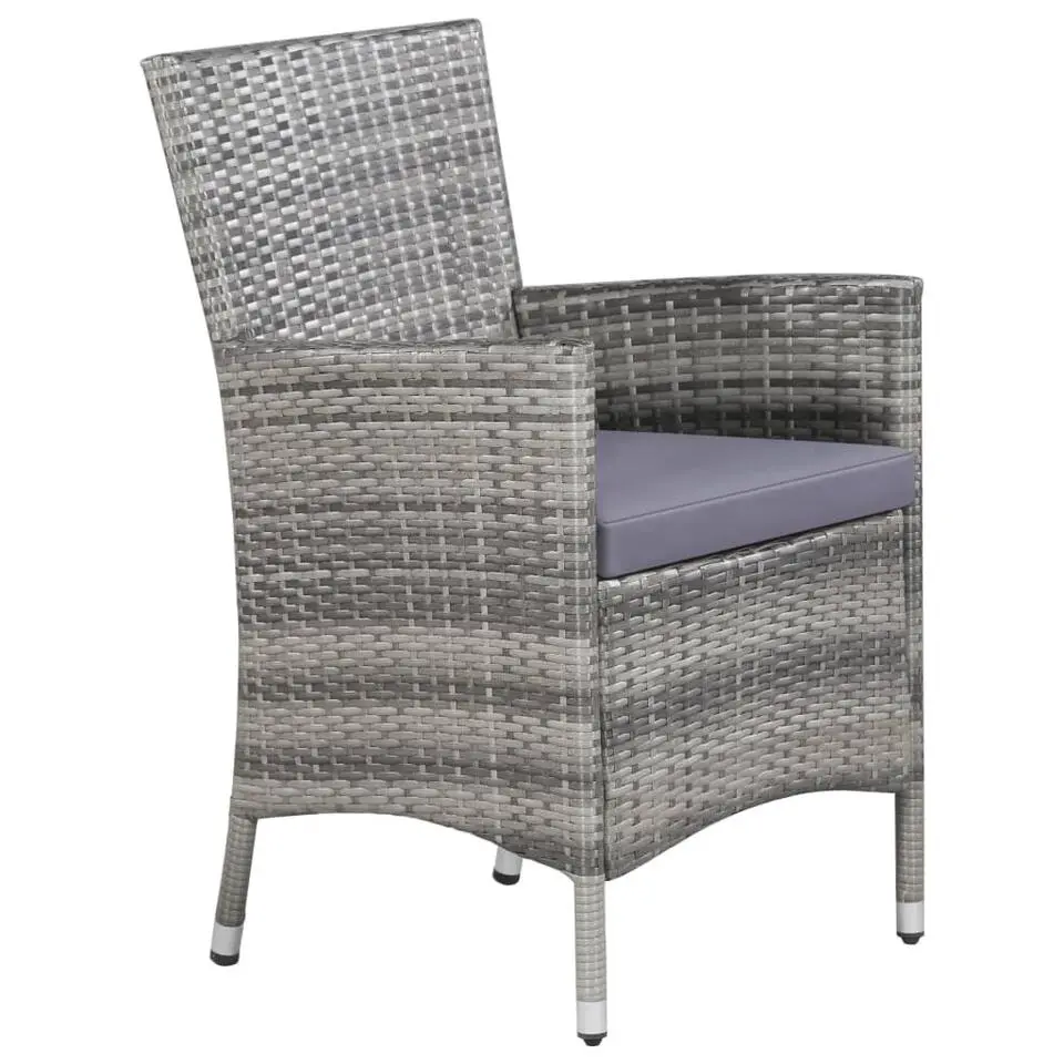 vidaXL - Eethoek Voor Buiten - Grijs - Poly rattan - 250 cm tafellengte