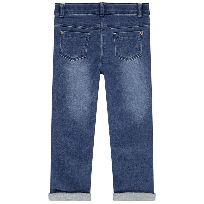 Jeans brodé pour bébé fille - Bleu