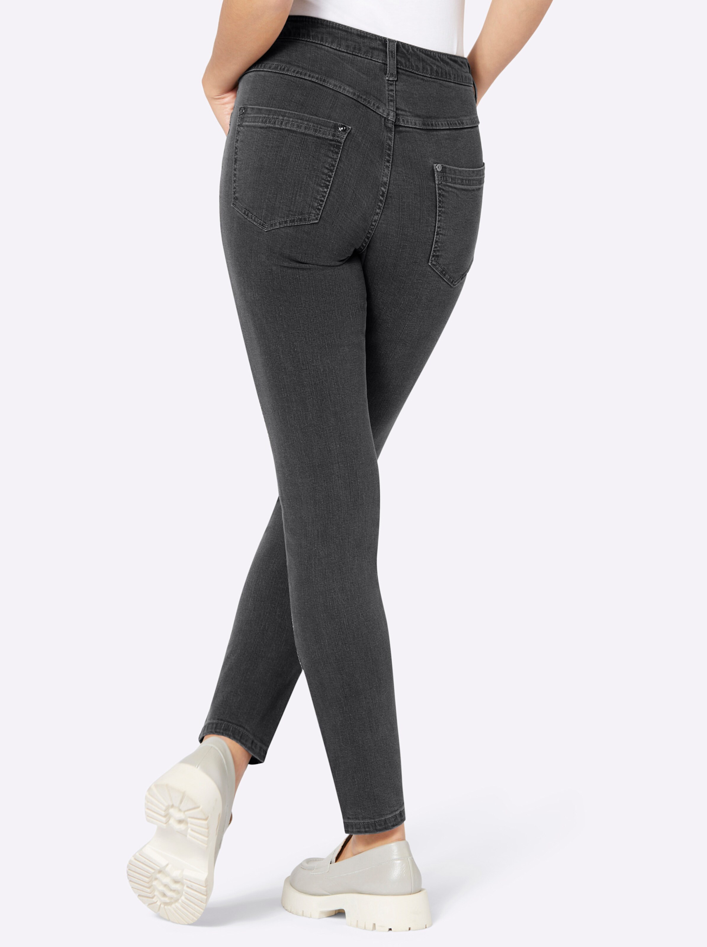 Modal-Baumwoll-Jeans in anthrazit-grey-denim