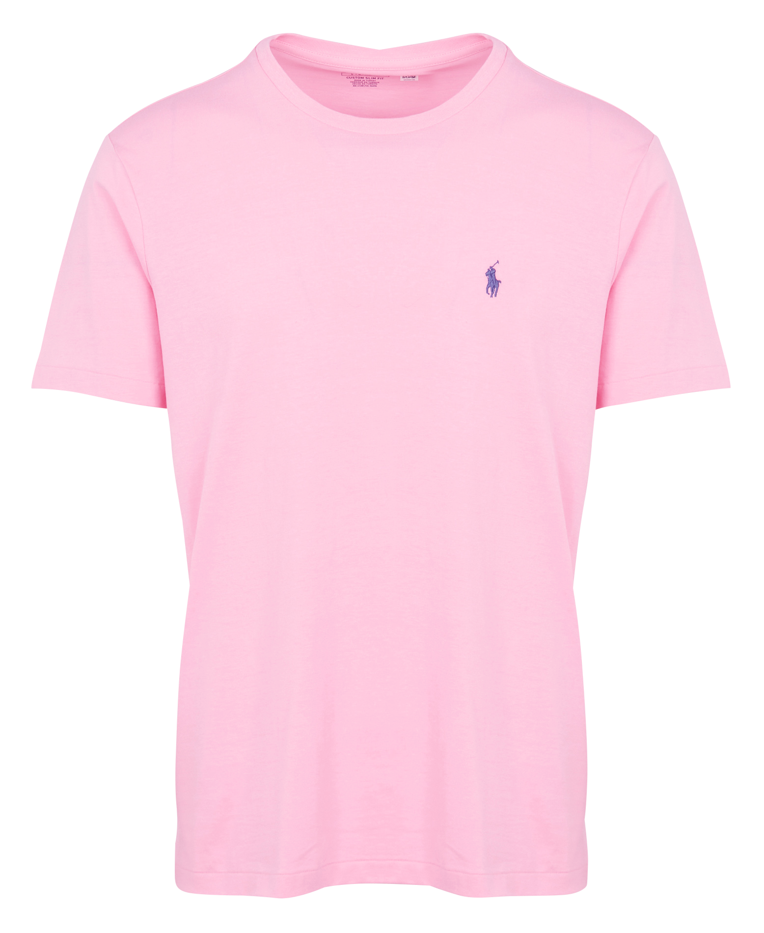 Tee-shirt col rond slim-fit en coton | Rose