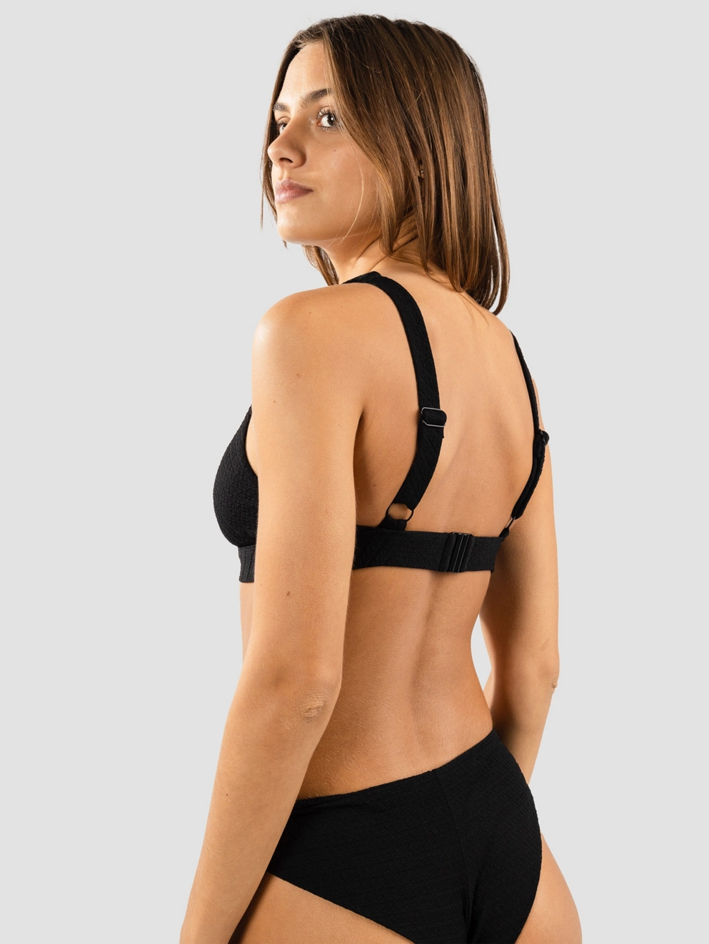 Rip Curl Custom Rib Halter Bikini Top black