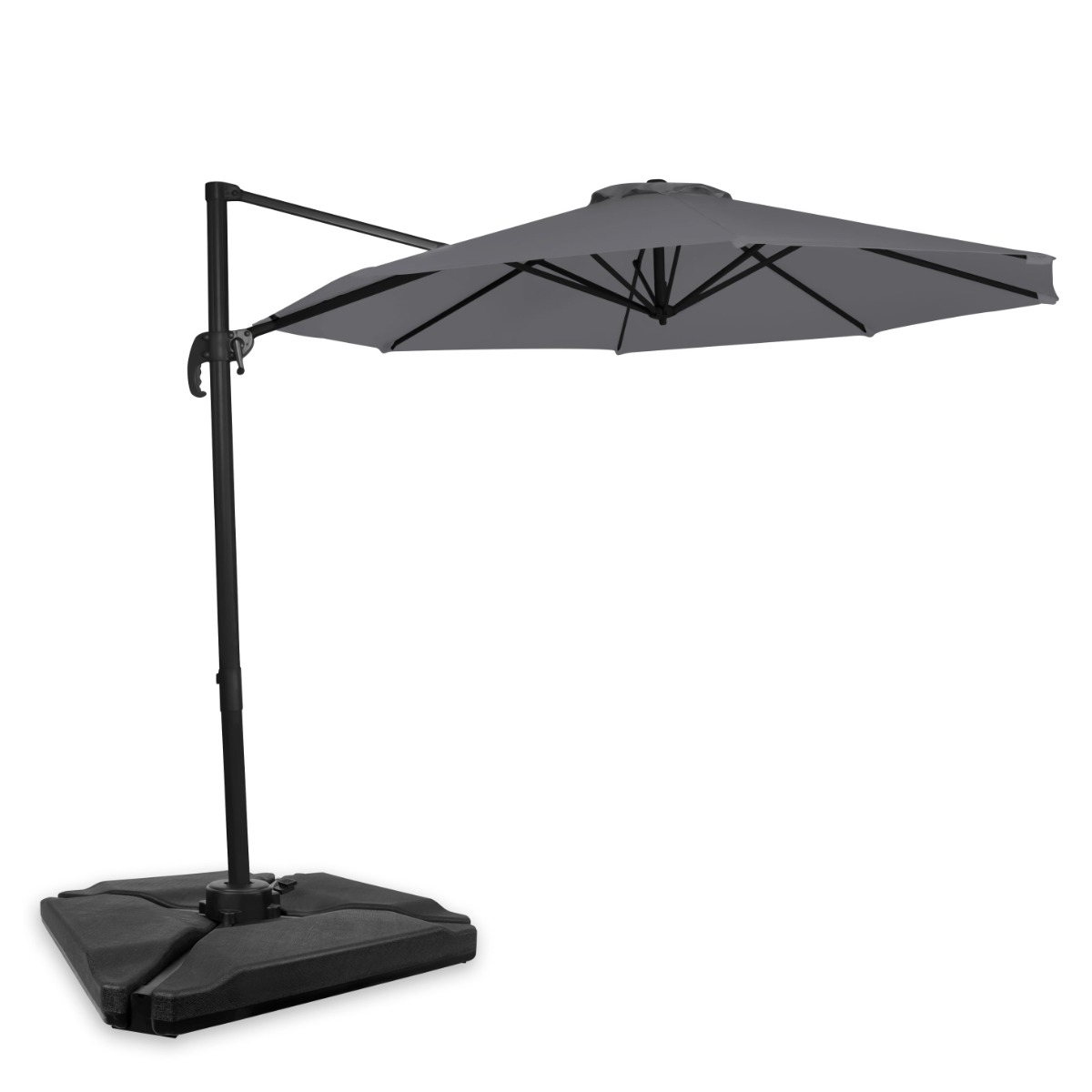 Vonroc Bardoline 300 zweefparasol met 4 vulbare tegels - Grey