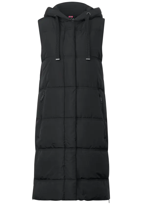 Lange Steppweste - Black