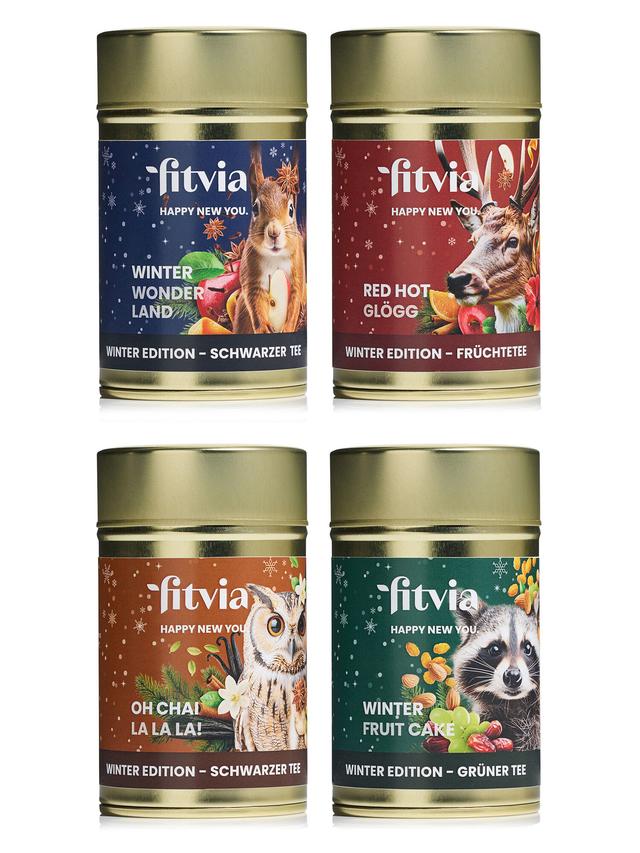 Gemischter Adventstee Set mit 4 verschiedenen Teesorten, lose, 4-teilig