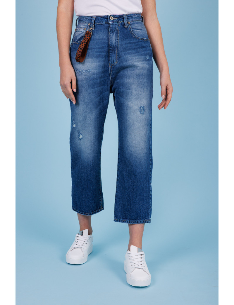PLEASE JEAN COUPE LARGE BOYFIT BLU DENIM