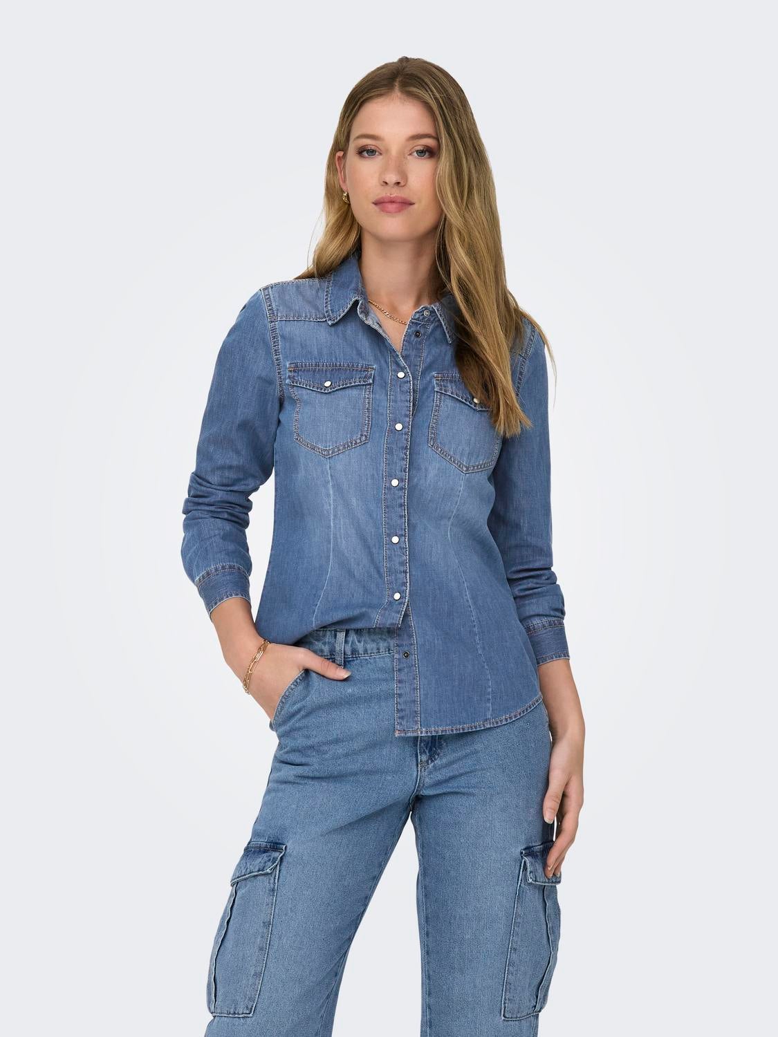 ONLALEXA Jeanshemd Medium Blue Denim