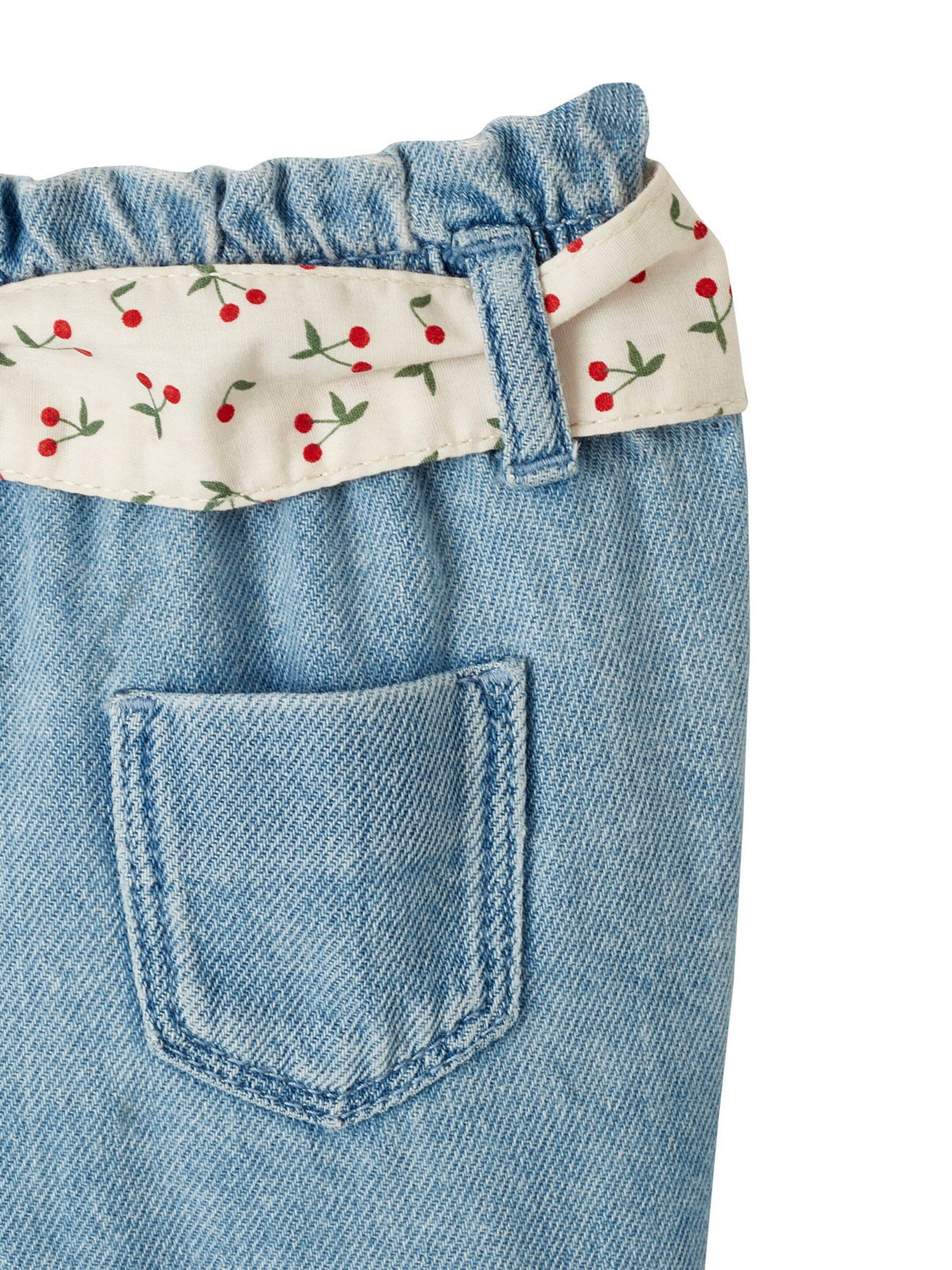 Vertbaudet Mädchen Baby Jeans mit Stoffgürtel double stone
