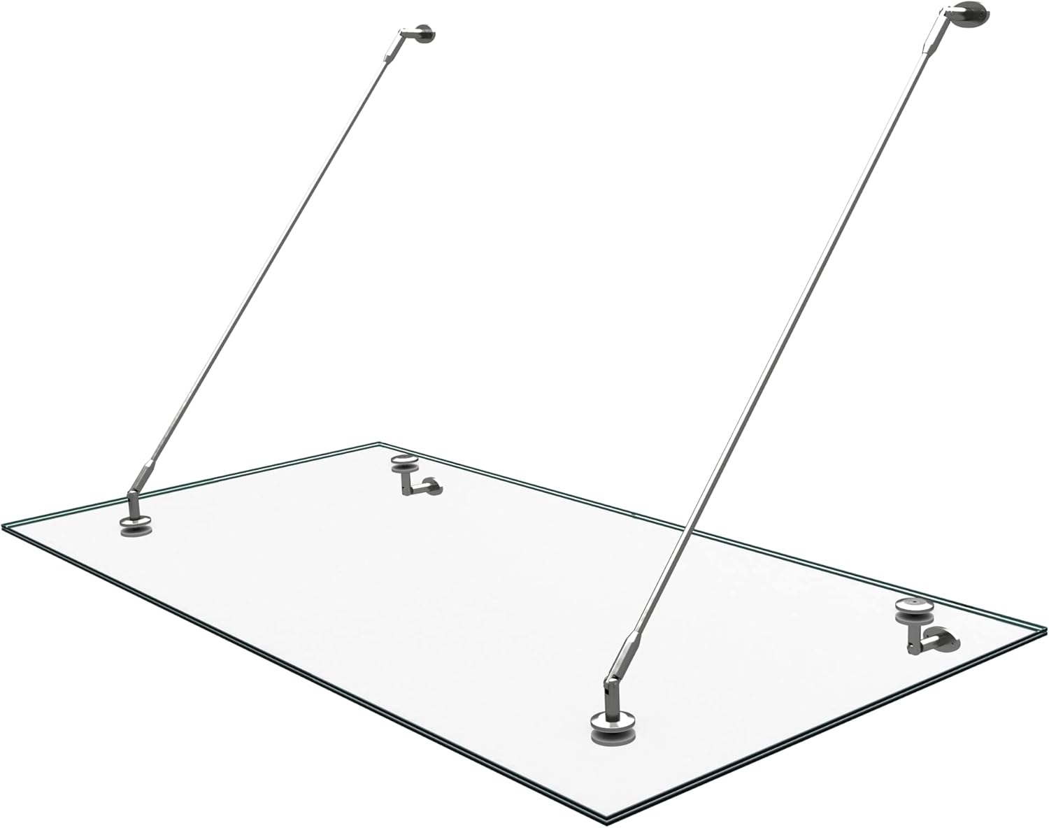 Mai & Mai Glasvordach Überdachung Transparenter VSG mit SGP Folie Vordach Edelstahl Wandhalterung Regenschutz Eingangsbereich 90x180cm VDG02K
