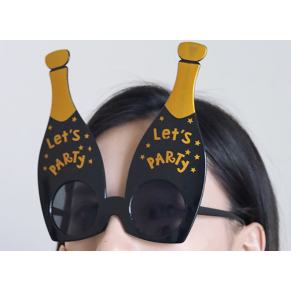Photo Booth Brille Fotorequisite Party Sonnenbrille Verkleidungs Accessoire für lustige Bilder - Champagnerflasche