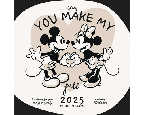 Familieplanner Mickey & Friends 6 kolommen 2025 30x30 cm