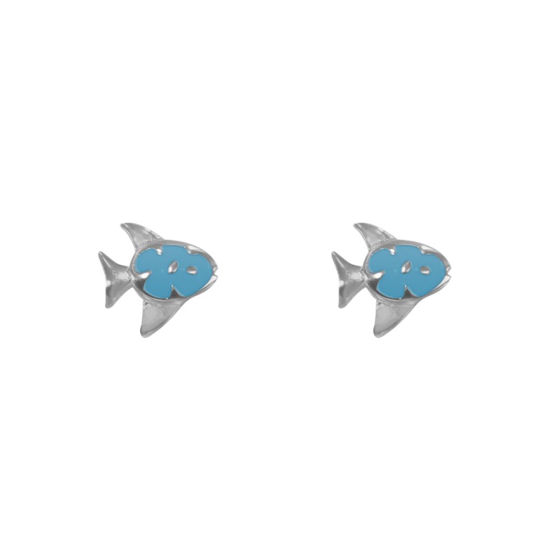 Boucles d'oreilles enfant Poisson en argent 925