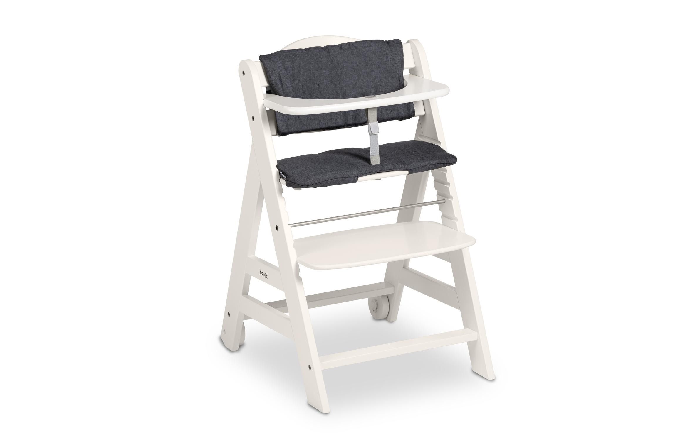 Treppenhochstuhl Beta+ White<br>Kippsicheres und mitwachsendes Holzhochstuhlset