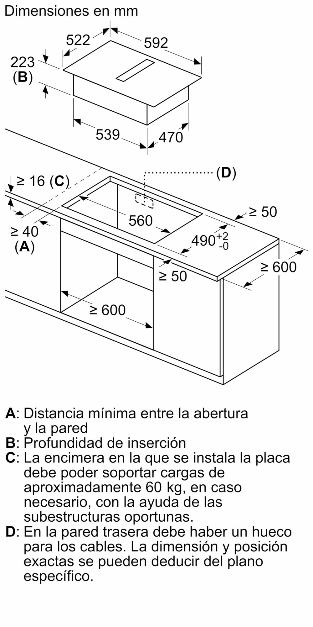Placa de indução Série 4 com exaustor integrado de 60 cm sem perfis PVS611B16E