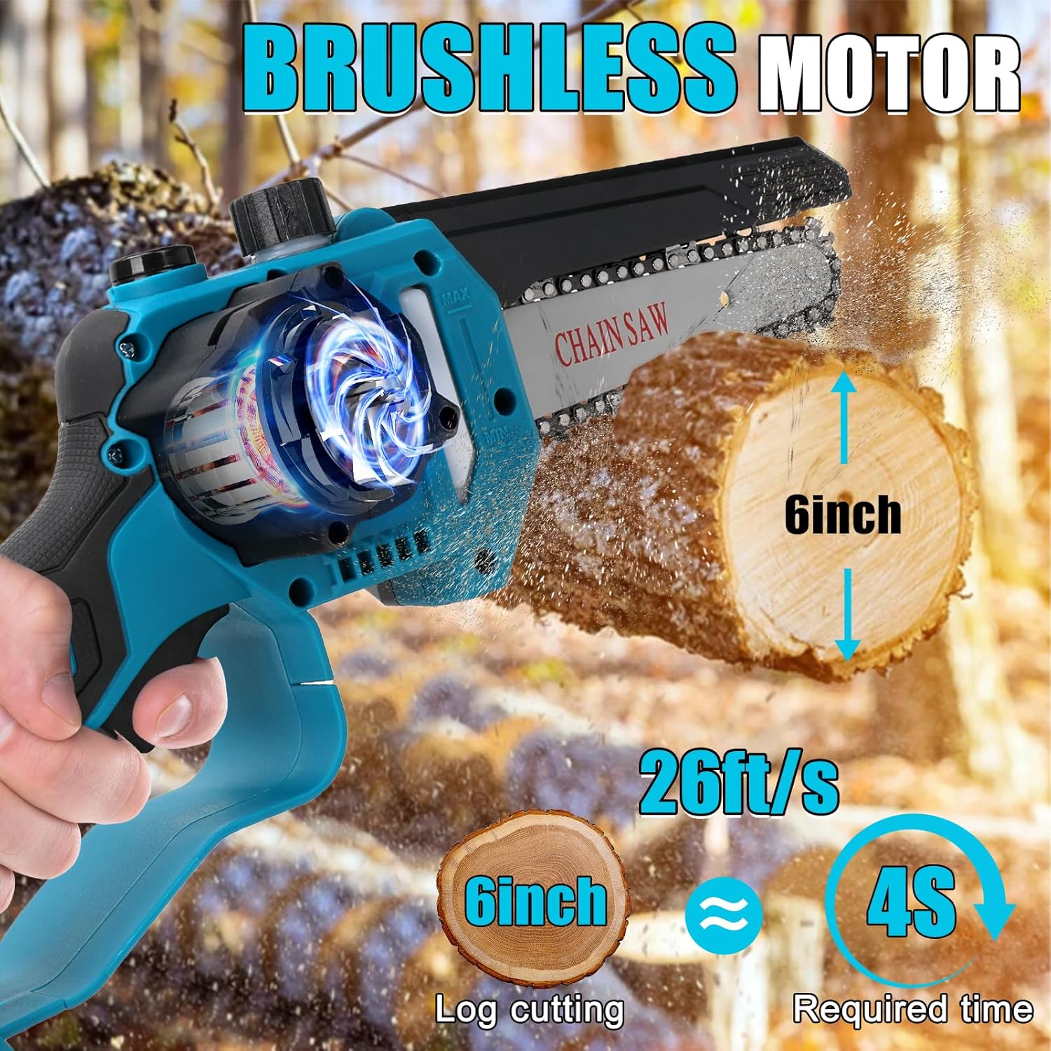 Akku Hochentaster Ast Kettensäge Profi-Astsäge für Makita 18V, 2 IN 1 Mini 6 zoll Akku Kettensäge und Teleskop with panthem akku 21V 4000mAh Elektro Hochentaster Astsäge Arbeitshöhe bis 4,5m