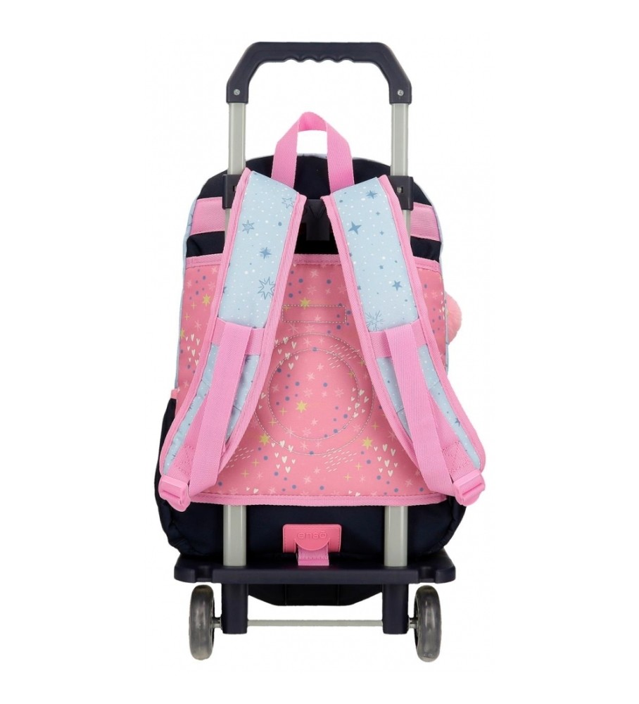 Enso Mochila EnsoDreams come true doble compartimento con carro azul, rosa