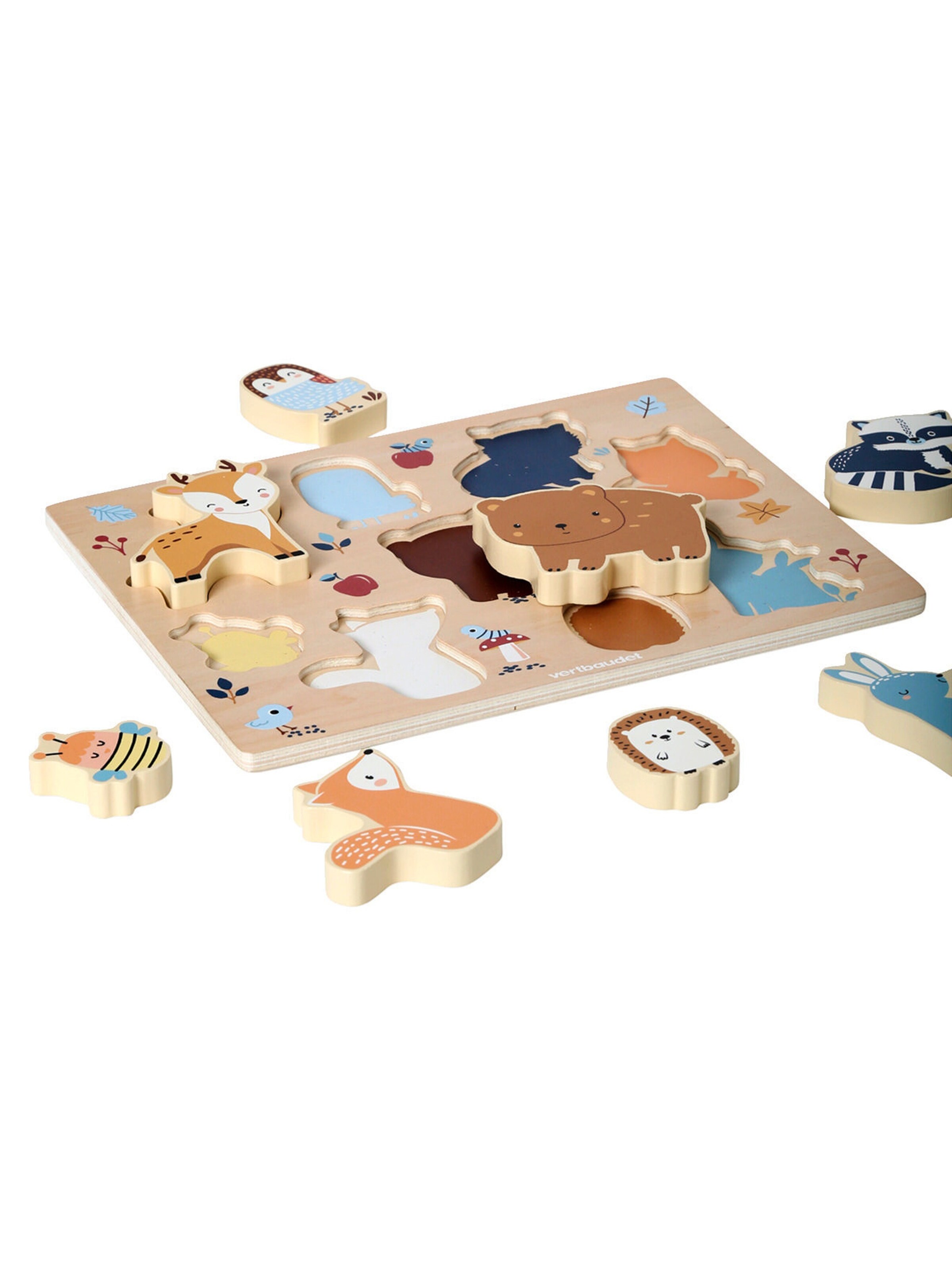 Vertbaudet Steckpuzzle WALDFREUNDE, Holz FSC® grün